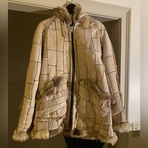 Shearling Tan Patchwork Coat